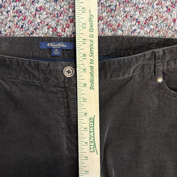 Brooks Brothers Women's Dark Brown Fine Wale Lucia Baby Bootcut Pants Size 16 - Picture 12 of 14